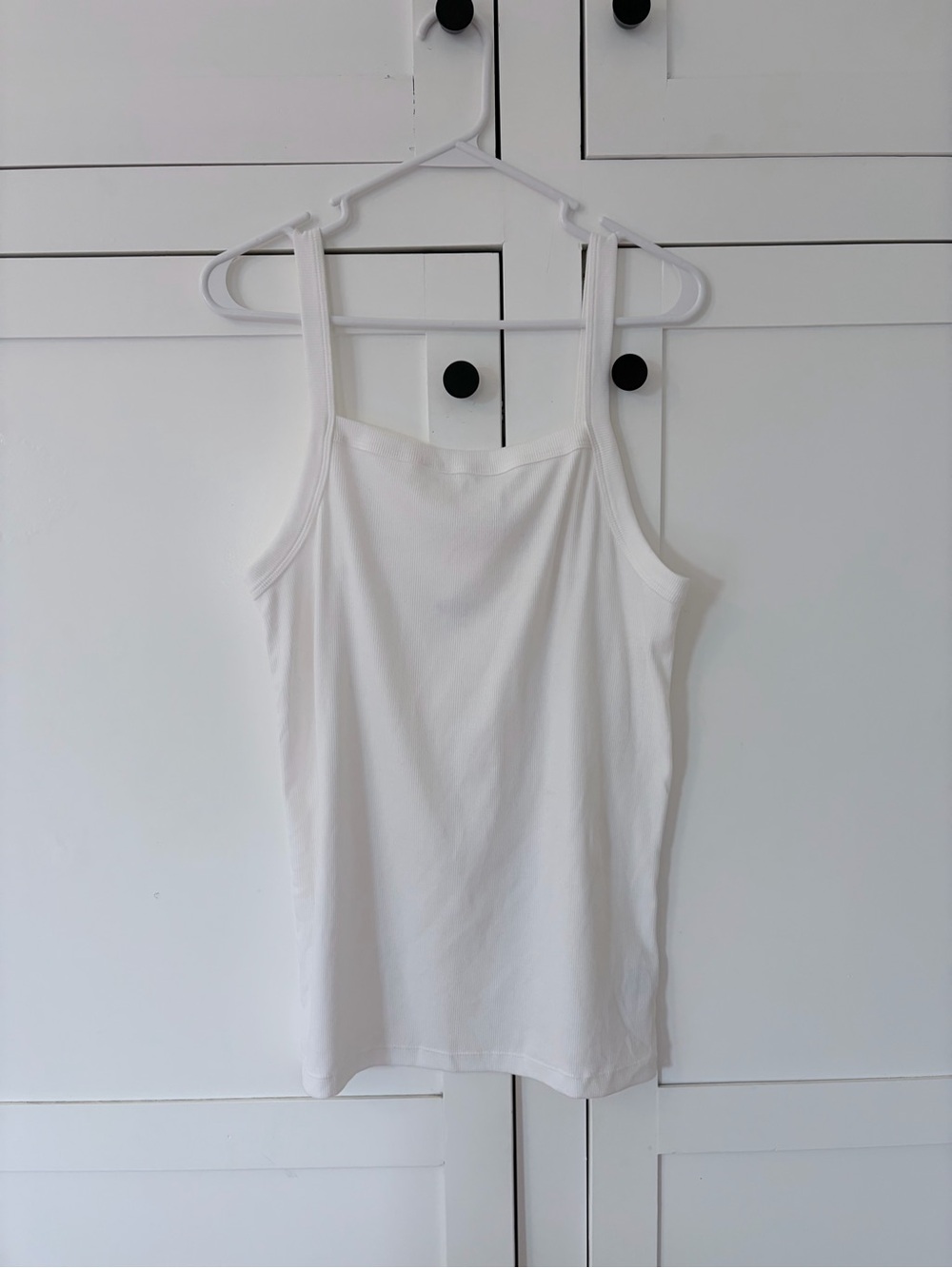 Old Navy Slim Fit Everyday White Ribbed Tank Top - Classic Women's Camisole XL